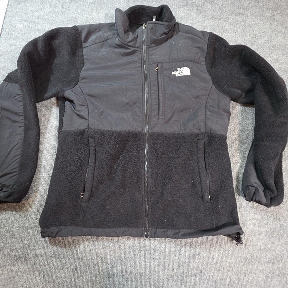 The North Face Jacket Womens Large Black Fleece Full Zip Nylon Panels Outdoor